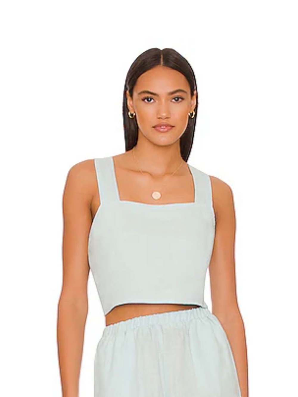 VITAMIN A: Linen Crop Tie Knot Top - Size XS